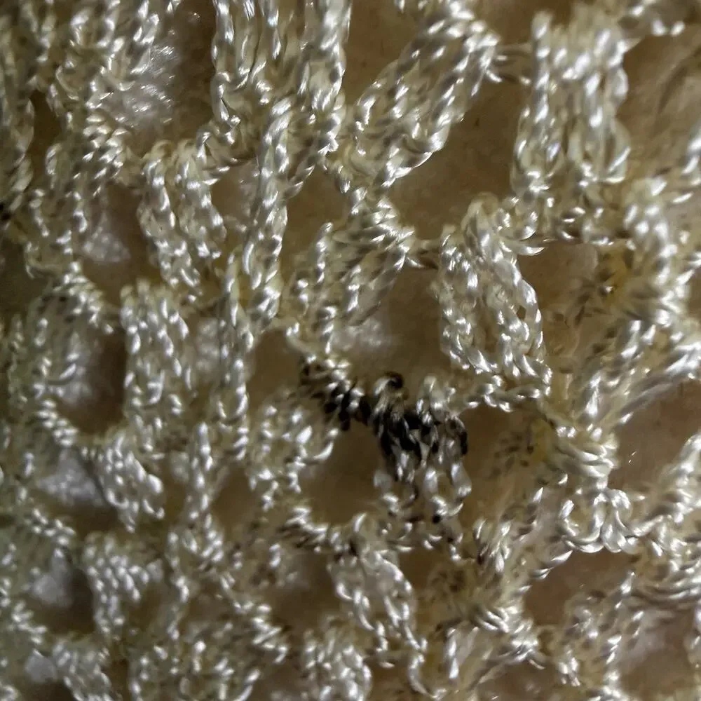 Vtg 70s Hand Crocheted Ivory Sweater Womens M Beaded Bohemian Boho Hippie